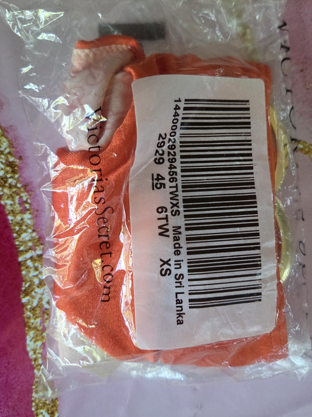 Victoria's Secret Bright Orange Bikini Bottoms with Gold Ring - Picture 6 of 6